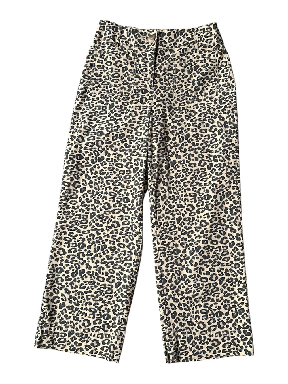 Nicole Miller Leopard Print Pants - Black & Cream